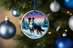 Stained Glass Christmas Round Ornament Sublimation Product Image 4