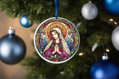 Stained Glass Christmas Round Ornament Sublimation Product Image 4