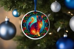 Stained Glass Christmas Round Ornament Sublimation Product Image 4