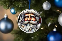 Stained Glass Christmas Round Ornament Sublimation Product Image 4
