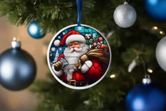 Stained Glass Christmas Round Ornament Sublimation Product Image 4