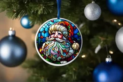 Stained Glass Christmas Round Ornament Sublimation Product Image 4