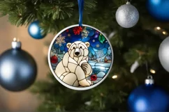Stained Glass Christmas Round Ornament Sublimation Product Image 4