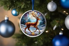 Stained Glass Christmas Round Ornament Sublimation Product Image 4