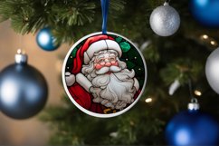 Stained Glass Christmas Round Ornament Sublimation Product Image 4