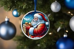 Stained Glass Christmas Round Ornament Sublimation Product Image 4