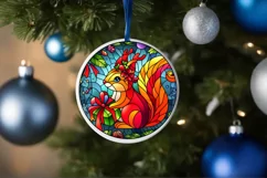 Stained Glass Christmas Round Ornament Sublimation Product Image 4