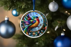 Stained Glass Christmas Round Ornament Sublimation Product Image 4