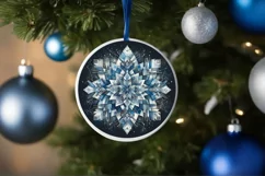 Snow Flake Christmas Round Cute Ornament Sublimation Product Image 4