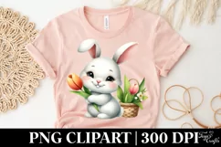 Easter Bunny Egg Flower, Clipart |T-shirt, Mug PNG Product Image 4