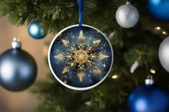 Snow Flake Christmas Round Cute Ornament Sublimation Product Image 4