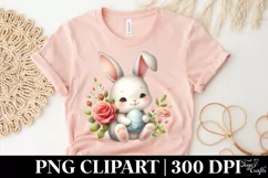 Easter Bunny Egg Flower, Clipart |T-shirt, Mug PNG Product Image 4