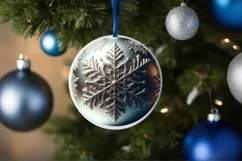 Christmas Round Cute Ornament Sublimation Product Image 4