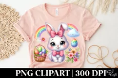 Easter Bunny Egg Flower, Clipart |T-shirt, Mug PNG Product Image 4