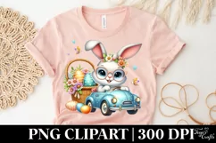 Easter Bunny Egg Flower, Clipart |T-shirt, Mug PNG Product Image 4