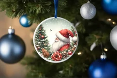 Round Christmas Ornament Sublimation|Clipart Product Image 4