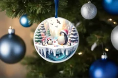 Round Christmas Ornament Sublimation|Clipart Product Image 1