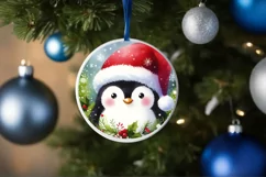 Round Penguin Christmass Sublimation PNG Product Image 4