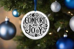 Season of Joy Round Christmas Ornament Sublimation PNG Product Image 1