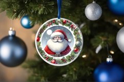 Round Christmas Santa Ornament Sublimation PNG Product Image 4