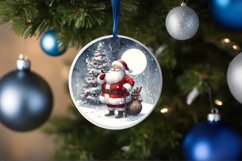 Round Christmas Santa Ornament Sublimation PNG Product Image 4