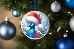 Colorfull Snowflake Pastel Round Ornament Christmas Winter Product Image 1