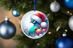 Colorfull Snowflake Pastel Round Ornament Christmas Winter Product Image 4