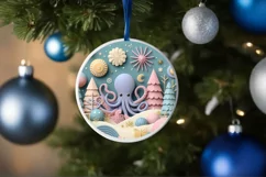 Round Christmas Ornament Sublimation|Clipart Product Image 3