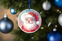 Round Christmas Ornament Sublimation|Clipart Product Image 1