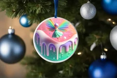 Fairy Round Ornament Sublimation PNG Product Image 4
