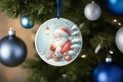 Winter Scene Round Ornament Sublimation PNG Product Image 4