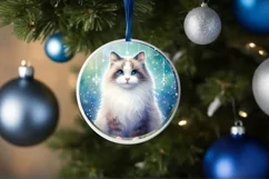 Colorful Christmas Cat Sublimation PNG Product Image 4