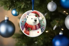 Colorful Watercolor Winter Polar Bear PNG Product Image 4