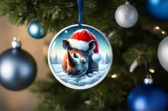 Winter Scene Round Ornament Sublimation PNG Product Image 4