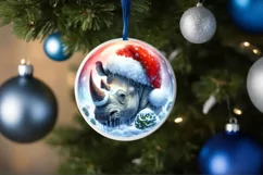 Winter Scene Round Ornament Sublimation PNG Product Image 1