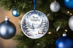 Winter Scene with Merry Christmas Round Sublimation PNG Product Image 4