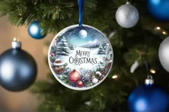 Round Christmas Ornament Sublimation|Clipart Product Image 4