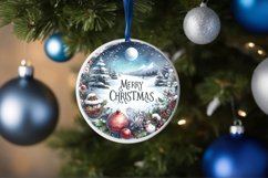 Winter Scene with Merry Christmas Round Sublimation PNG Product Image 4