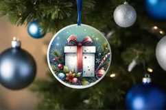 Christmass Gnome Watercolor Round Ornament Christmas Winter Product Image 1