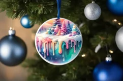 Colorfull Pastell Winter Scene with Spain PNG Product Image 1