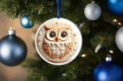 Owl Round Sublimation PNG Product Image 4