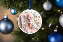 Santa's GIrl Round Sublimation PNG Product Image 1
