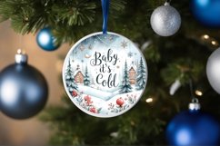 Winter Scene with Santa Round Sublimation PNG Product Image 4