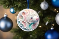 Polar Bear Depth Melting Round Ornament Christmas PNG Product Image 1