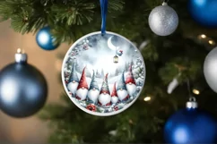 Winter Gnomes Christmas Ornament Sublimation PNG Product Image 1