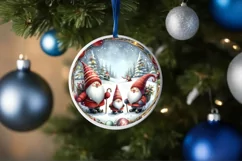 Winter Gnomes Watercolor Round Christmass PNG Product Image 4