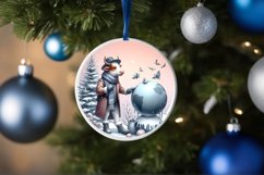 Pastell Winter Scene with Cowboy PNG Product Image 1