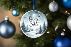 Winter Scene Christmas Ornament Sublimation PNG Product Image 4