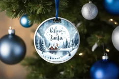 Winter Scene Christmas Ornament Sublimation PNG Product Image 1