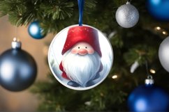 Christmas Gnome Round Ornament Sublimation PNG Product Image 4
